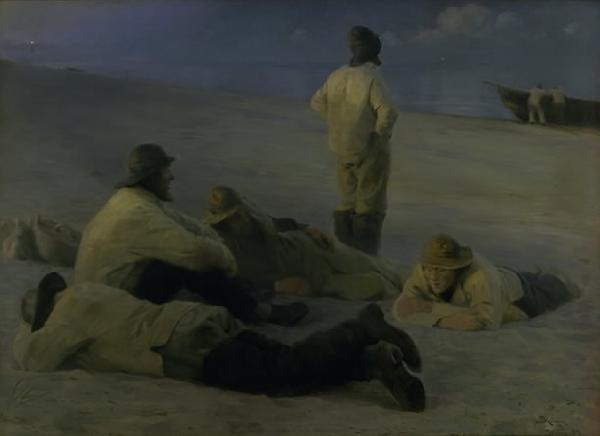 unknow artist Fishermen on Skagen Beach